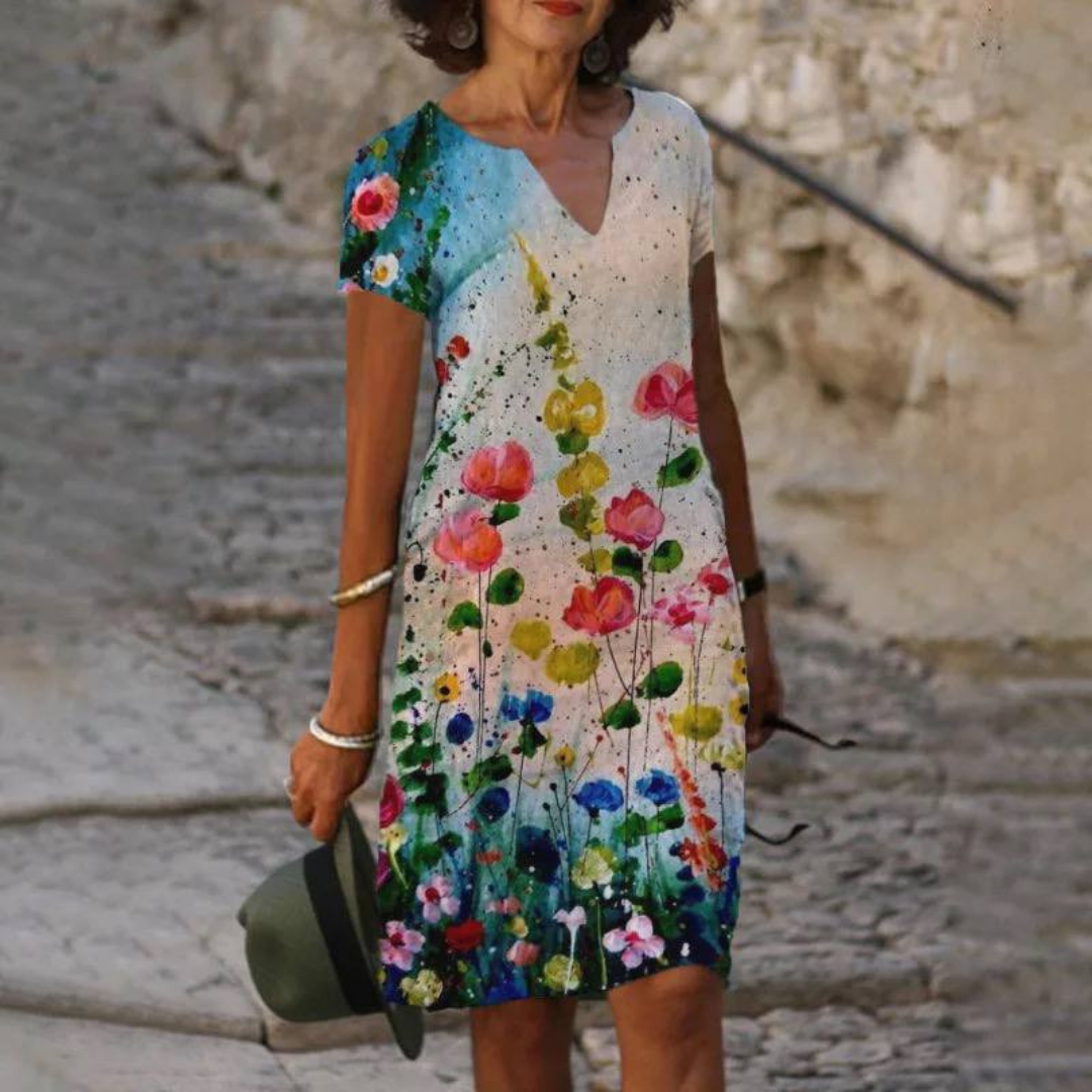 Vestito Estivo Da Donna Con Scollo a V Stampato | Mini