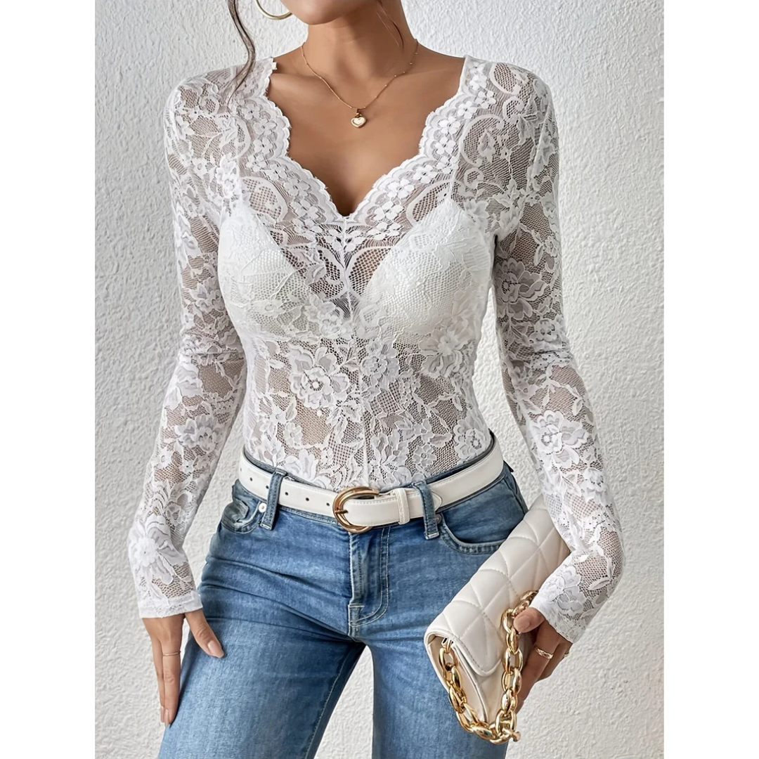 Top Elegante Da Donna Per Feste a Manica Lunga | Slim Fit