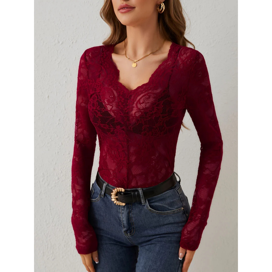 Top Elegante Da Donna Per Feste a Manica Lunga | Slim Fit